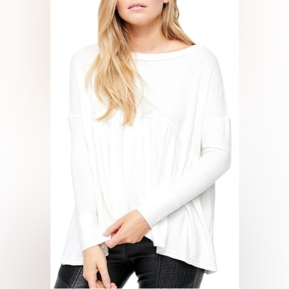 Free People Tops - FREE PEOPLE  Forever Your‎ Girl White Babydoll Top